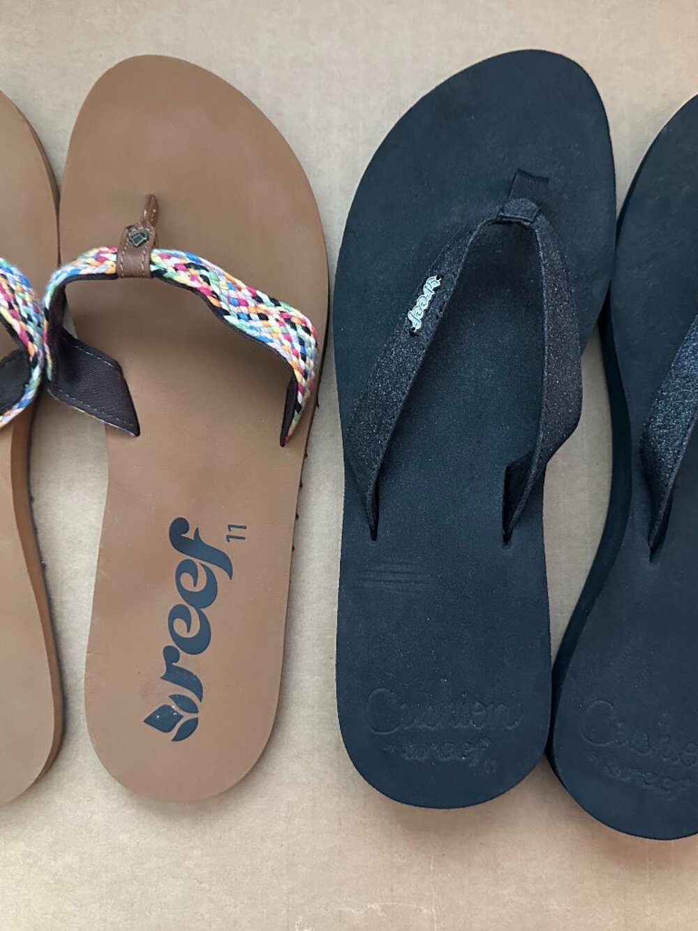 Brand New Women’s Reef Flip Flops – 2 Pairs – Size 11